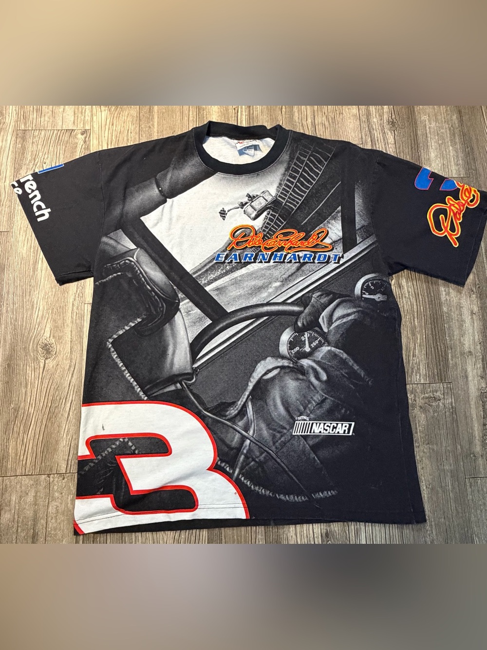 Vtg 90s NASCAR T Shirt Dale Earnhardt Jeff Gordon AOP Nutmeg Chase Sz XL